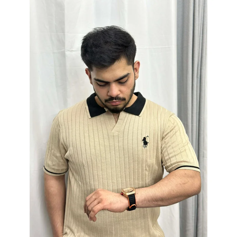 Beige Old Money US Polo